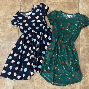 Two size 3/4 dresses, one Dot Dot Smile one Lularoe
